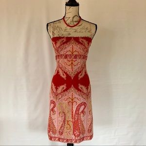 RARE Elie Tahari Tomato Red Cotton Sundress Thin Straps